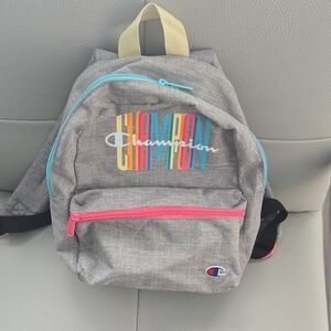 Champion Kids' Gray Small Backpack with Multicolor Details
